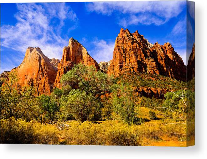 Court Of The Patriarchs Canvas Print featuring the photograph Court of the Patriarchs by Greg Norrell