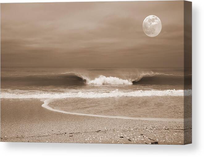 Full Canvas Print featuring the photograph Crashing Moon by Sean Allen