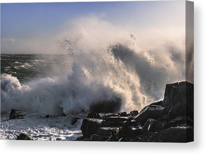 Crashing Surf Canvas Print featuring the photograph Crashing Surf by Marty Saccone