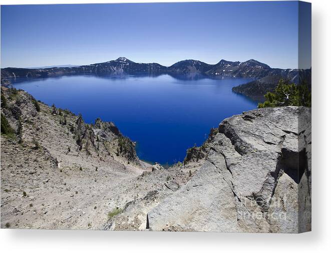 Volcano Canvas Print featuring the photograph Crater lake by David Millenheft