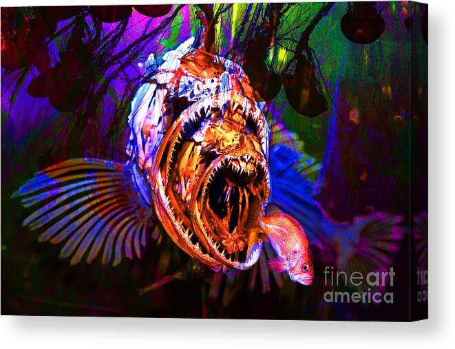 Jelly Canvas Print featuring the photograph Creatures Of The Deep - Fear No Fish 5D24799 by Wingsdomain Art and Photography