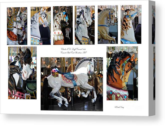 Diane Berry Canvas Print featuring the photograph Crescent Park Loof Carousel by Diane E Berry