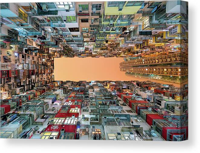 Asia Canvas Print featuring the photograph Crowded Spaces by Gerald Macua