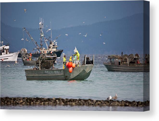 Boats Canvas Print featuring the photograph Crowded Waters by Randy Hall