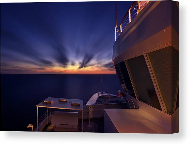 Orias Canvas Print featuring the photograph Cruising To The Next Dawn C6J4225 by David Orias