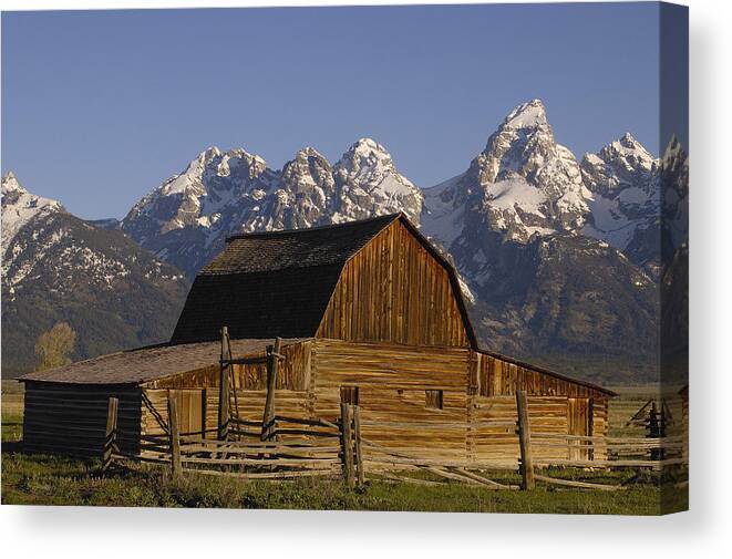 Feb0514 Canvas Print featuring the photograph Cunningham Cabin and Tetons #1 by Pete Oxford