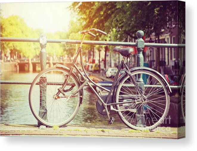 Bike Canvas Print featuring the photograph Cycle in sun by Jane Rix