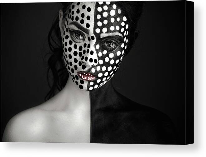Body Painting Canvas Print featuring the photograph D O T S by Yudhistira Yogasara