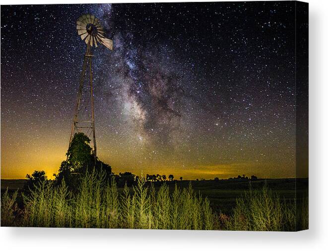 South Dakota Canvas Print featuring the photograph Dakota Night by Aaron J Groen