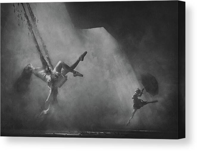 Performance Canvas Print featuring the photograph Dancing Above The Clouds by Sebastian Kisworo