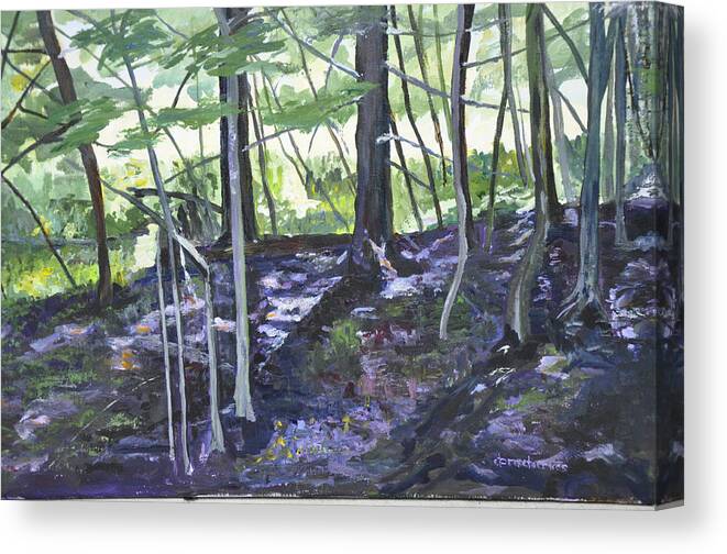 Landscape Canvas Print featuring the painting Dancing Light by Dottie Branch