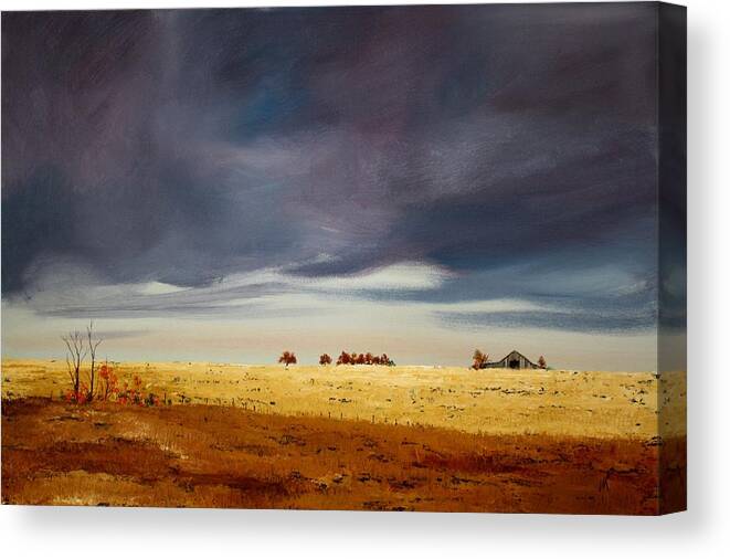 Landscape Canvas Print featuring the painting Dark Sky by William Renzulli