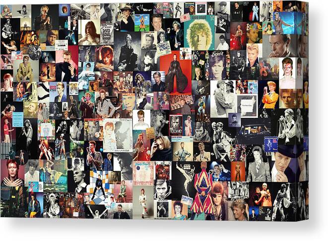 David Bowie Canvas Print featuring the digital art David Bowie Collage by Zapista OU