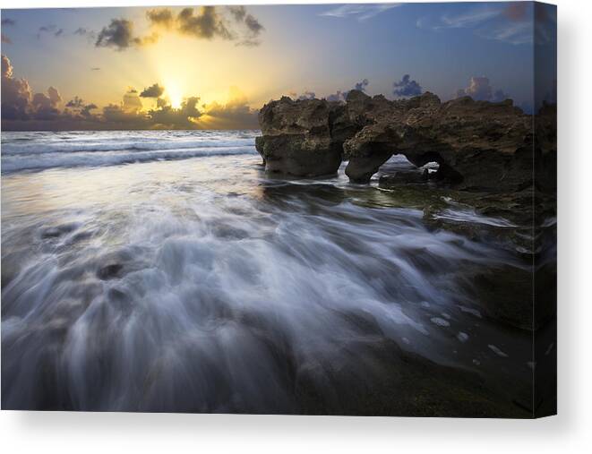 Clouds Canvas Print featuring the photograph Dawn by Debra and Dave Vanderlaan