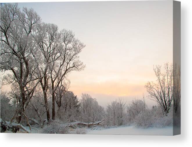 Ithaca Canvas Print featuring the photograph Dawn's Frosty Arrival by Monroe Payne