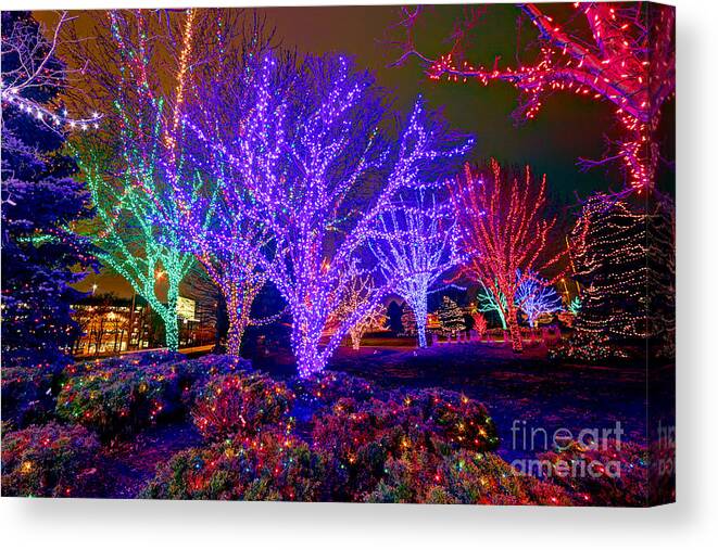 Christmas Canvas Print featuring the photograph Dazzling Christmas Lights by Martin Konopacki