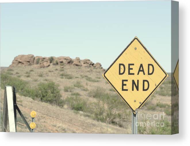 Route 66 Canvas Print featuring the photograph Dead End by Cat Rondeau