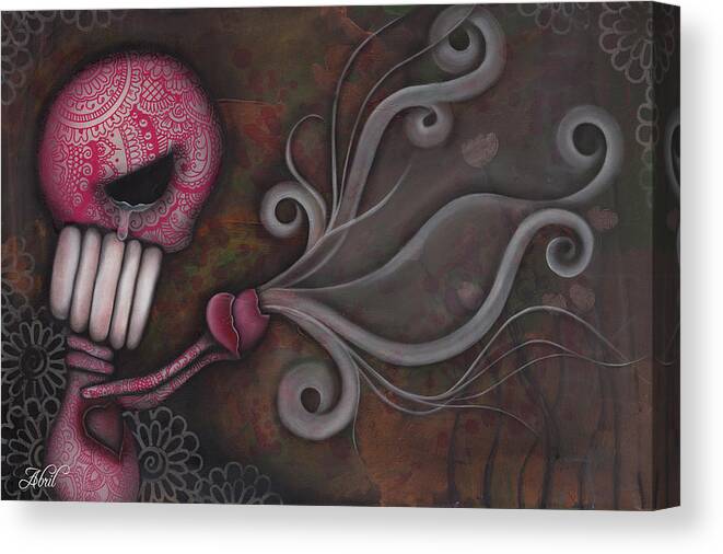 Day Of The Dead Canvas Print featuring the painting Deception by Abril Andrade