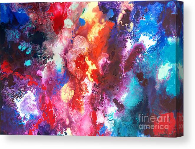 Deep Sea Canvas Print featuring the painting Deep Water Coral by Sally Trace