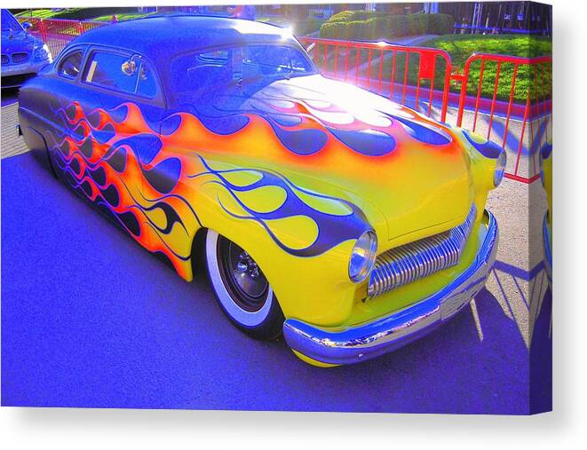 Flames Canvas Print featuring the photograph Definitely A Hot Rod by Don Struke