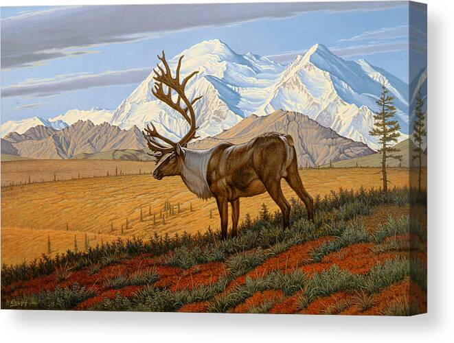 Wildlife Canvas Print featuring the painting Denali by Paul Krapf