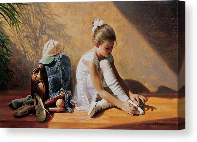 Sports Canvas Print featuring the painting Denim to Lace by Greg Olsen