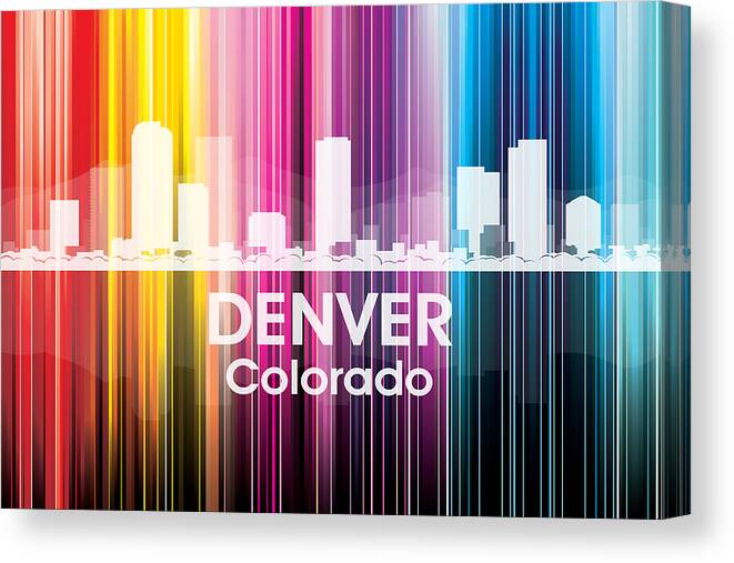 Denver Canvas Print featuring the digital art Denver CO 2 by Angelina Tamez