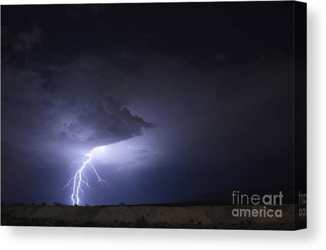 Lightning Canvas Print featuring the photograph Desert Strike by Balanced Art