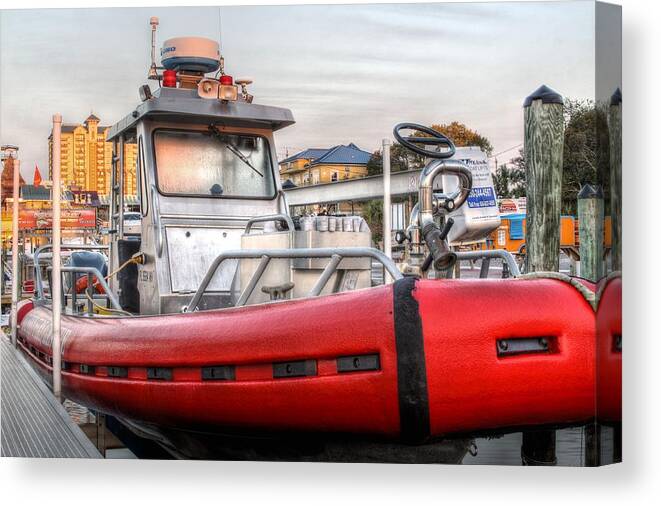 Destin Fire And Rescue Canvas Print featuring the photograph Destin Fire and Rescue by JC Findley