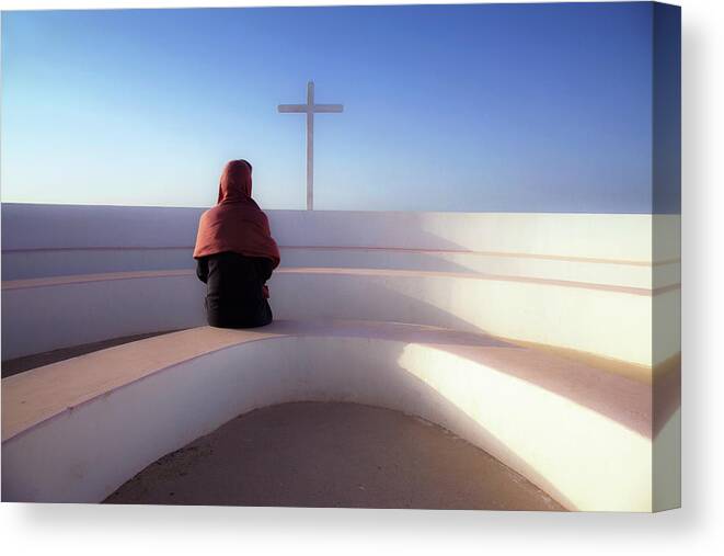 Cross Canvas Print featuring the photograph Devotion by Marc Apers