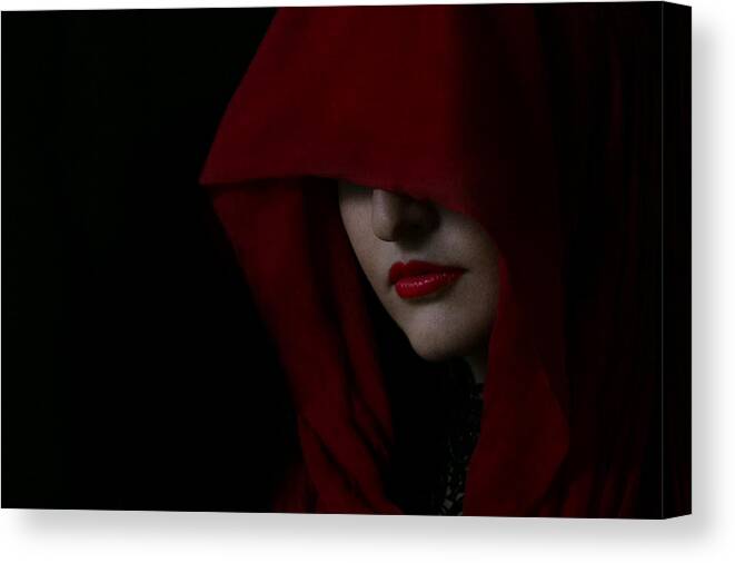 Red Canvas Print featuring the photograph Disguised in Red by Elvira Pinkhas