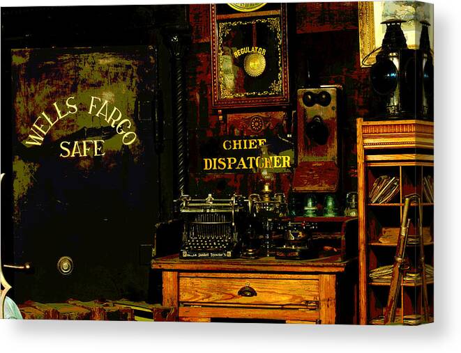 Ghost Town Museum Canvas Print featuring the photograph Dispatcher's Office by Mike Flynn