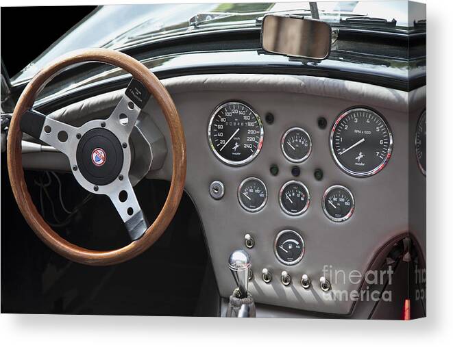 Heiko Canvas Print featuring the photograph DN-Cobra Oldtimer Steering Wheel by Heiko Koehrer-Wagner