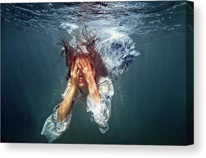 Underwater Canvas Print featuring the photograph Do Not Cry, Alice by Artistname