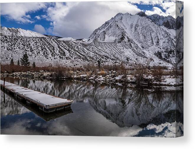 California Canvas Print featuring the photograph Dock at Convict Lake by Cat Connor