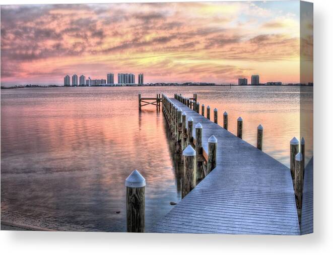 Navarre Canvas Print featuring the photograph Dockside in Navarre by JC Findley