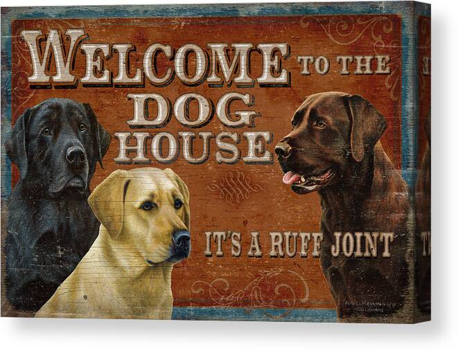 Nigel Hemming Canvas Print featuring the painting Dog House by JQ Licensing