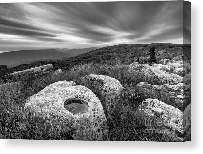 Dolly Sods Canvas Print featuring the photograph Dolly Sods Wilderness D30019870bw by Kevin Funk