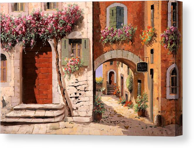 Door Canvas Print featuring the painting Doppia Casa Con Arco by Guido Borelli