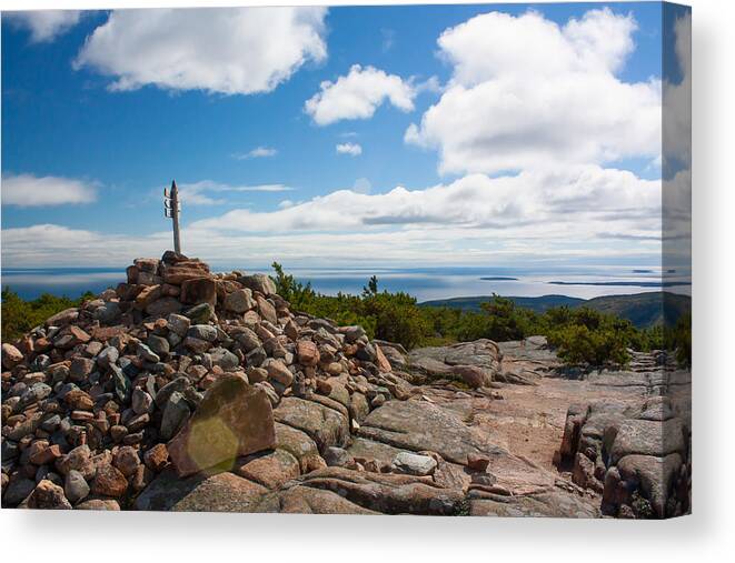 Dorr Canvas Print featuring the photograph Dorr Mountain Summit - Acadia by Kirkodd Photography Of New England