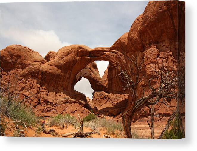 Arches Np Canvas Print featuring the photograph Double arch in Arches NP by Jean Clark