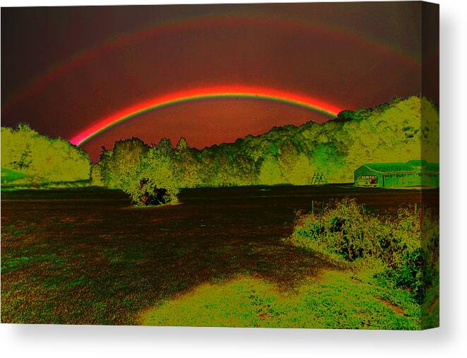 Rainbow Canvas Print featuring the photograph Double Rainbow by David Yocum