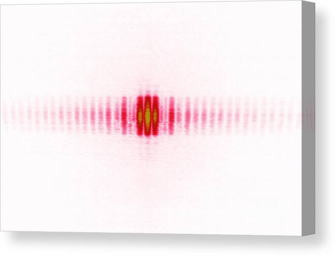 633 Nm Canvas Print featuring the photograph Double-slit Interference Pattern by GIPhotoStock