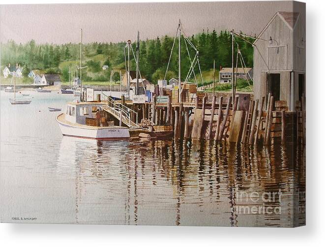 Harbor Canvas Print featuring the painting Downeast Reflections by Karol Wyckoff