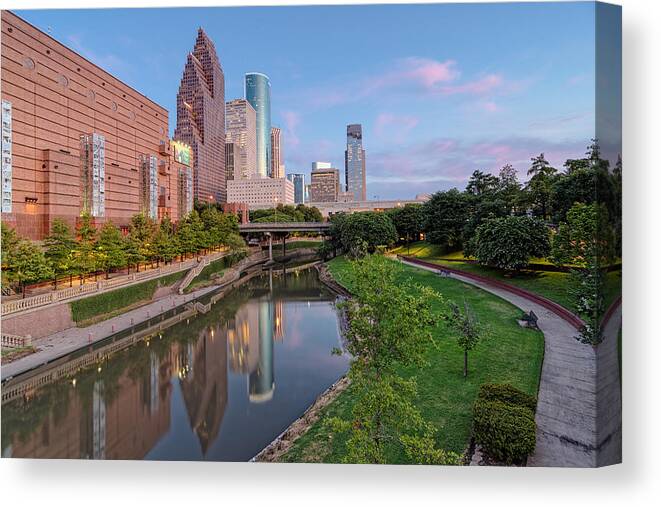 Houston Skyline Canvas Print featuring the photograph Downtown Houston by Silvio Ligutti