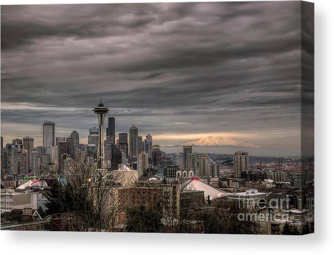 Seattle Canvas Print featuring the photograph Downtown Seattle by Eddie Yerkish