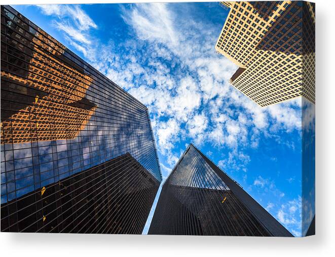 Architecture Canvas Print featuring the photograph Downtown skyscrapers by Raul Rodriguez