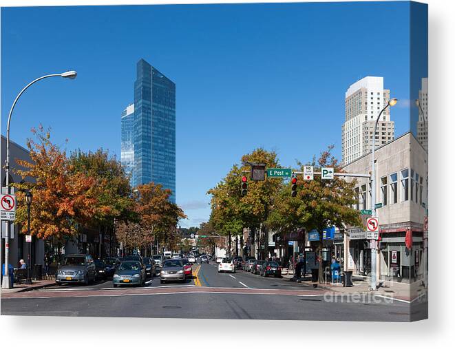 Clarence Holmes Canvas Print featuring the photograph Downtown White Plains New York III by Clarence Holmes
