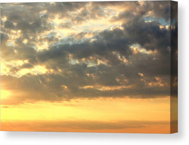 Clouds Canvas Print featuring the photograph Dramatic Sunglow by Deborah Crew-Johnson