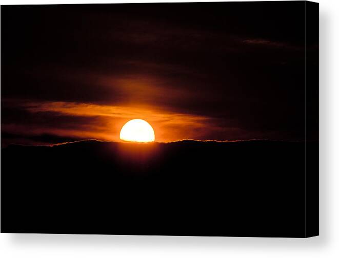 Orange Canvas Print featuring the photograph Dramatic Sunset by Tikvah's Hope